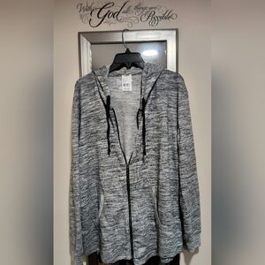 Hanes Women's XL Heather Gray Zip-Up Cardigan